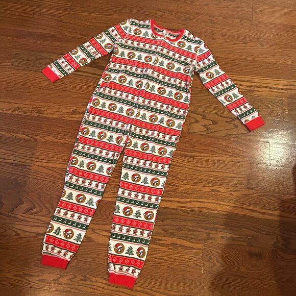 Buc-ee's Striped Christmas Adult Large Beaver Logo Long John Pajamas - Picture 3 of 12